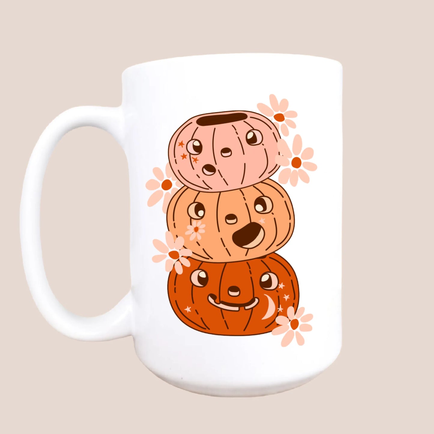 Stacked pumpkins ceramic coffee mug15oz coffee mug
