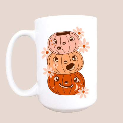Stacked pumpkins ceramic coffee mug15oz coffee mug