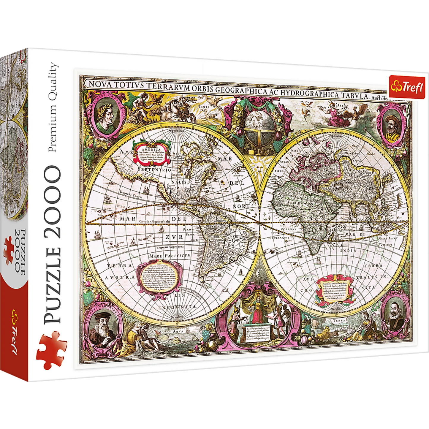 Historical map of the Earth - with a 'New Land'- 2000 Piece
