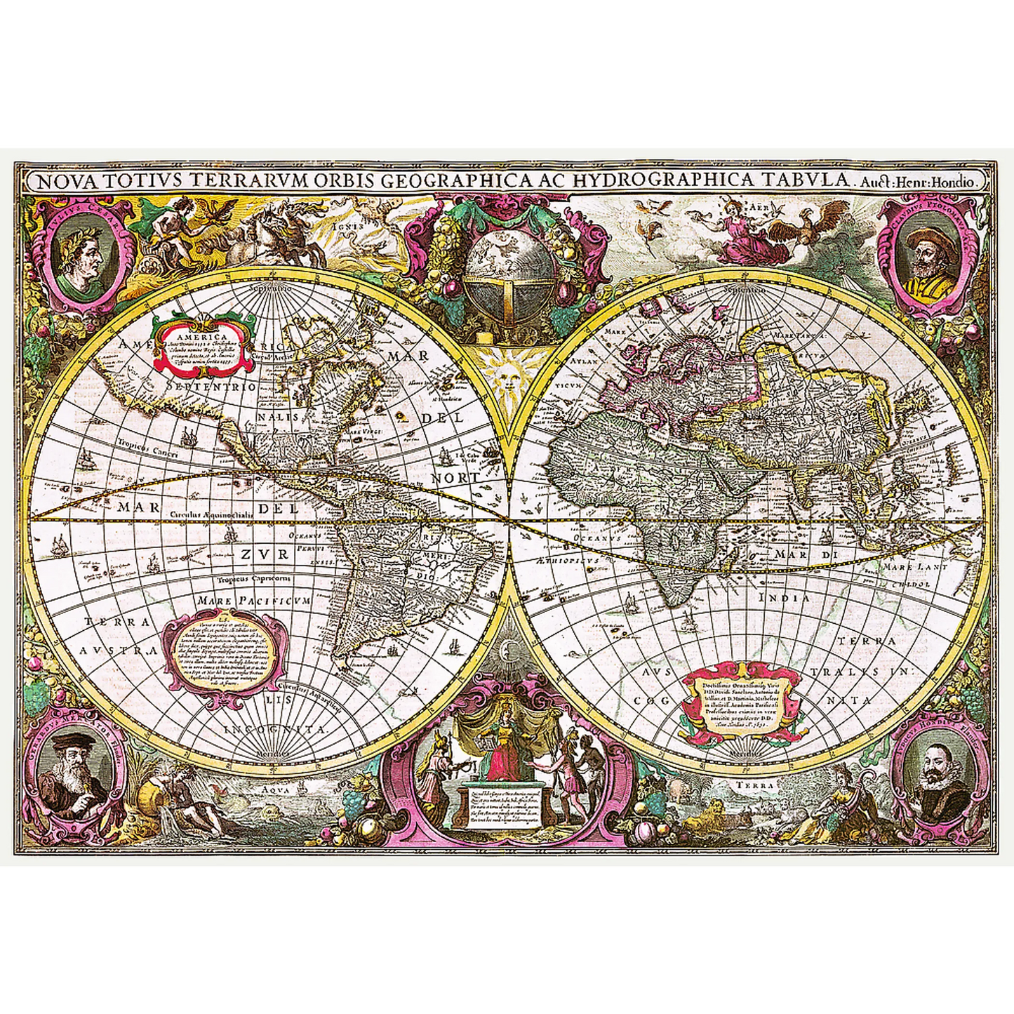 Historical map of the Earth - with a 'New Land'- 2000 Piece