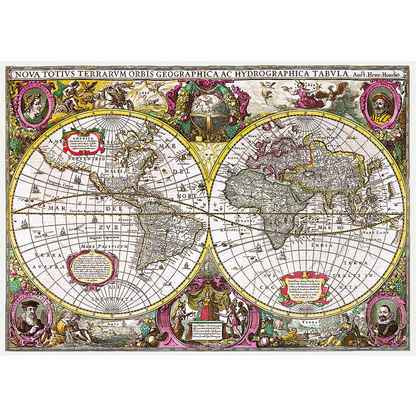 Historical map of the Earth - with a 'New Land'- 2000 Piece