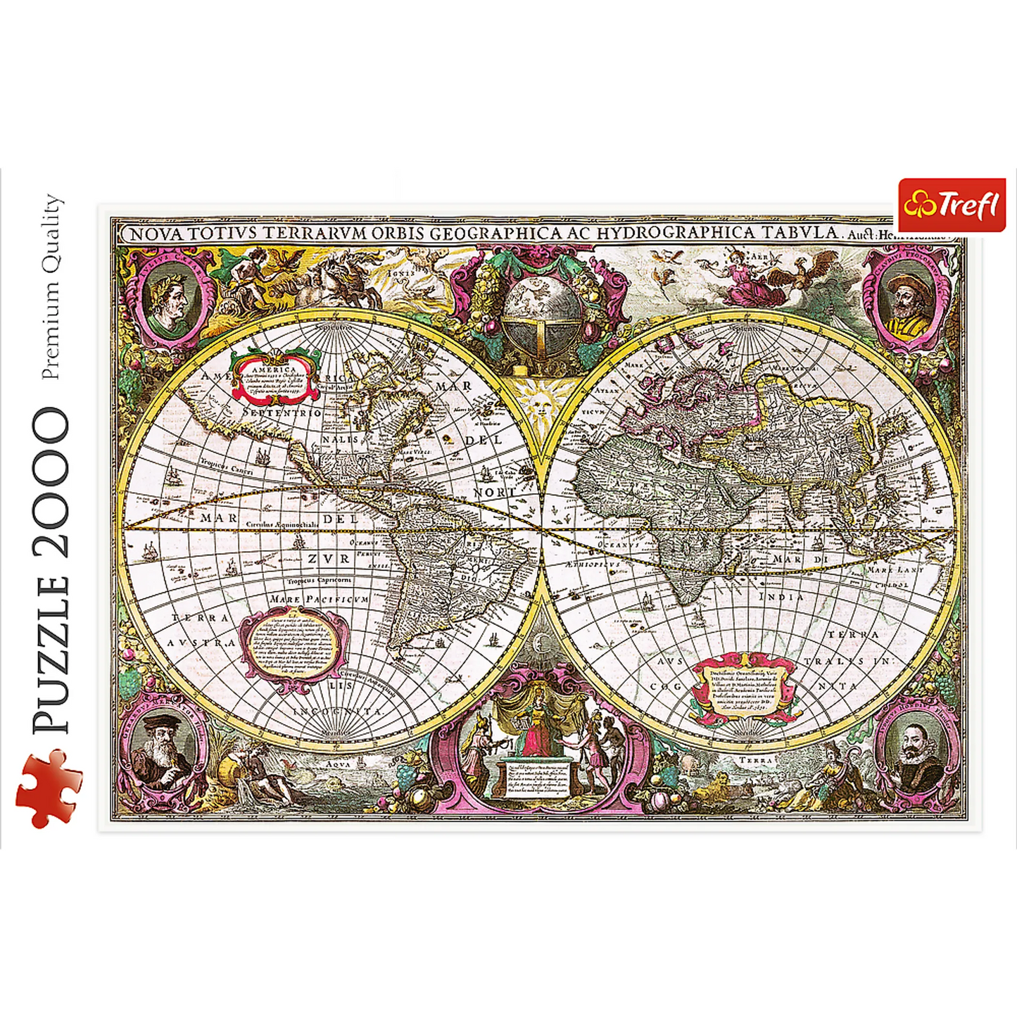 Historical map of the Earth - with a 'New Land'- 2000 Piece