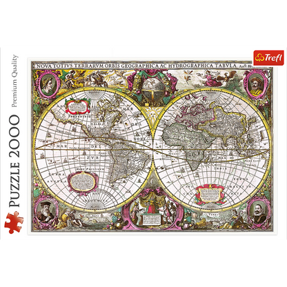 Historical map of the Earth - with a 'New Land'- 2000 Piece