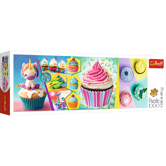 A compilation of colorful cupcakes - Panorama 1000 Piece