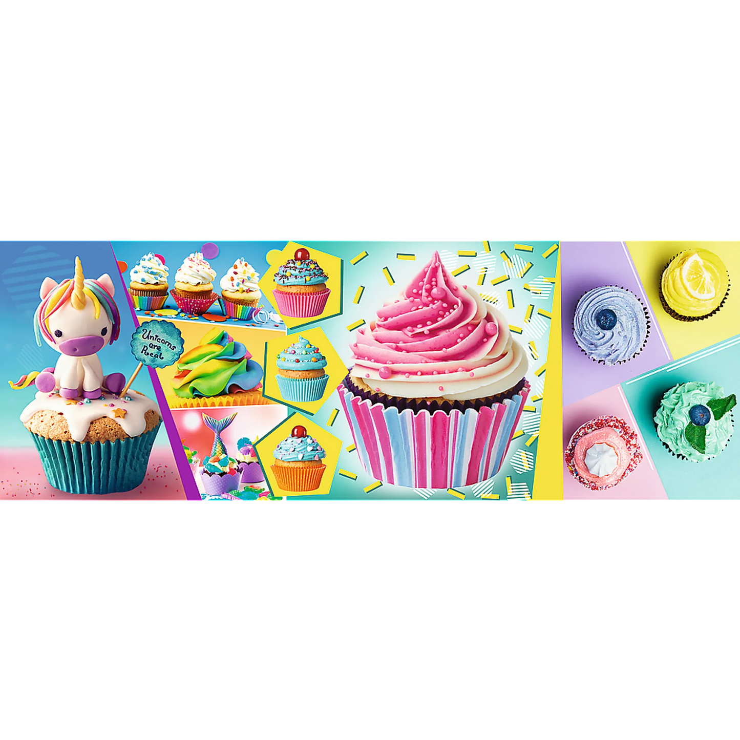 A compilation of colorful cupcakes - Panorama 1000 Piece