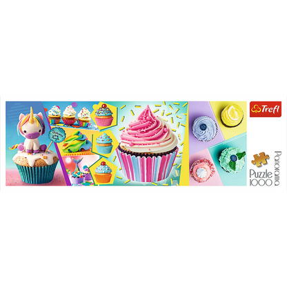 A compilation of colorful cupcakes - Panorama 1000 Piece