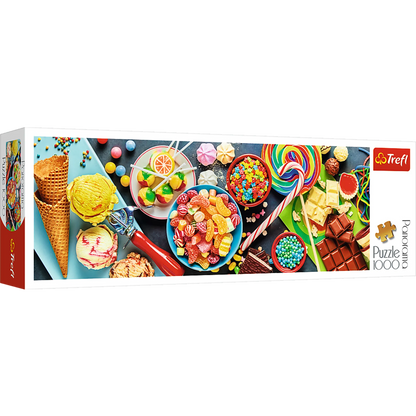 Photo of sweets, chocolate and colorful candies - Panorama 1000 Piece
