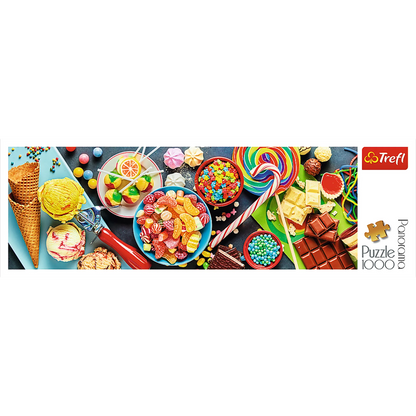 Photo of sweets, chocolate and colorful candies - Panorama 1000 Piece