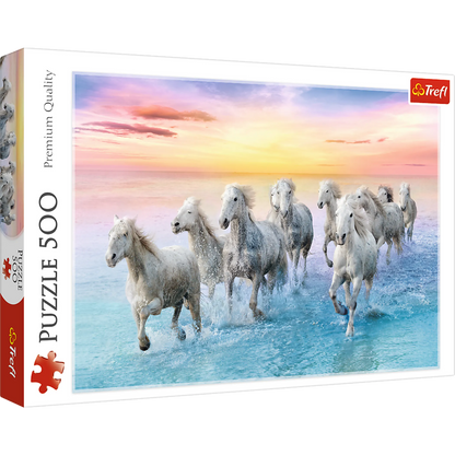 Galloping white horses - 500 Piece
