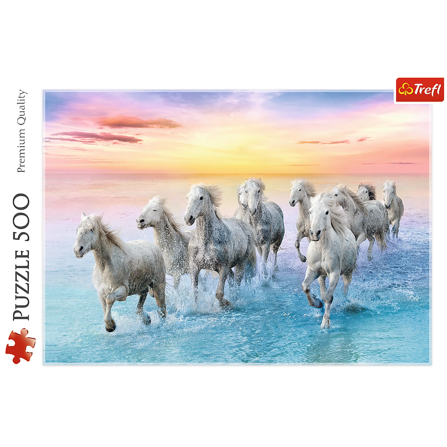 Galloping white horses - 500 Piece
