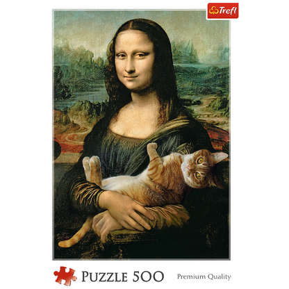 Humorous image of Mona Lisa and Mruczek the cat - 500 Piece