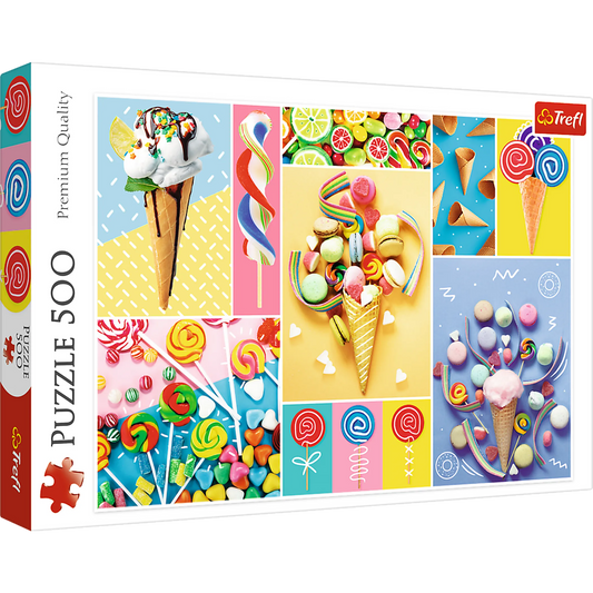 Collage of sweets, ice cream and colorful candies - 500 Piece