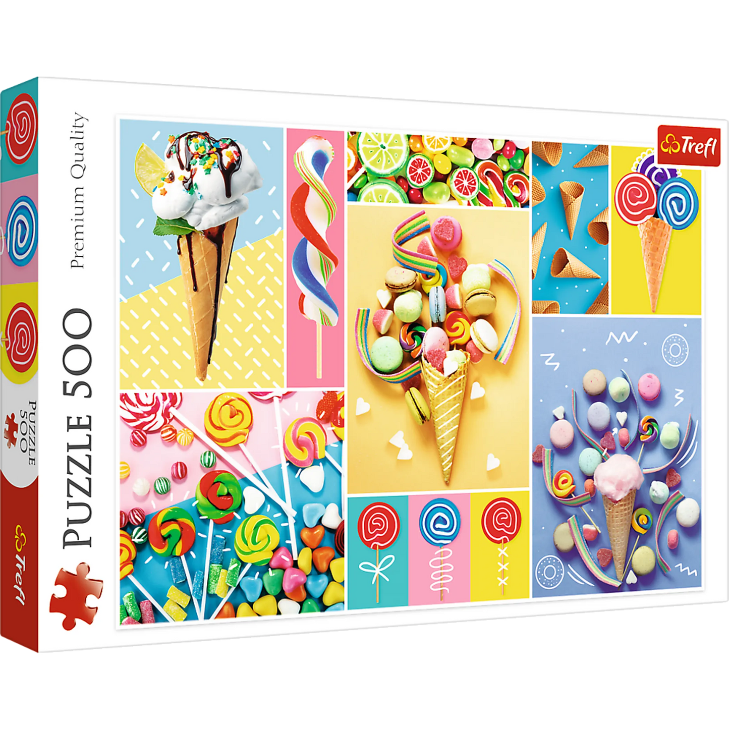 Collage of sweets, ice cream and colorful candies - 500 Piece