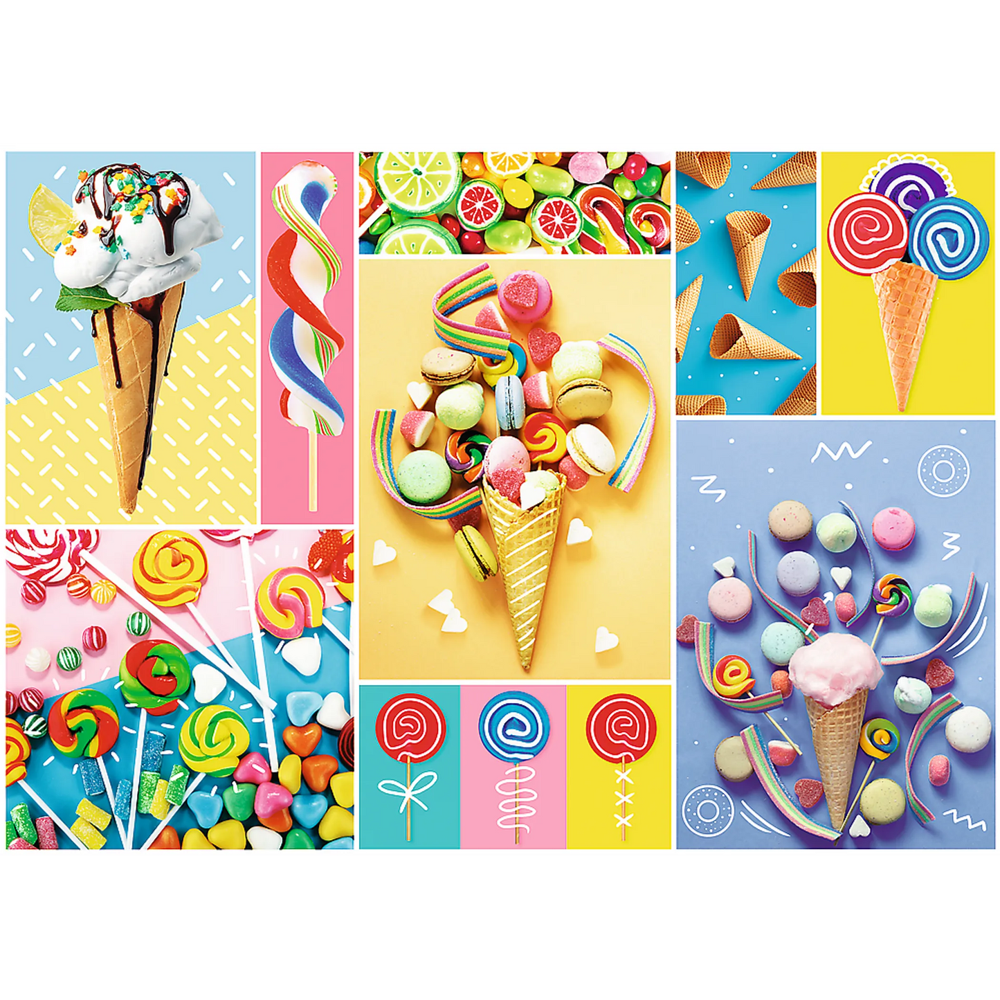 Collage of sweets, ice cream and colorful candies - 500 Piece
