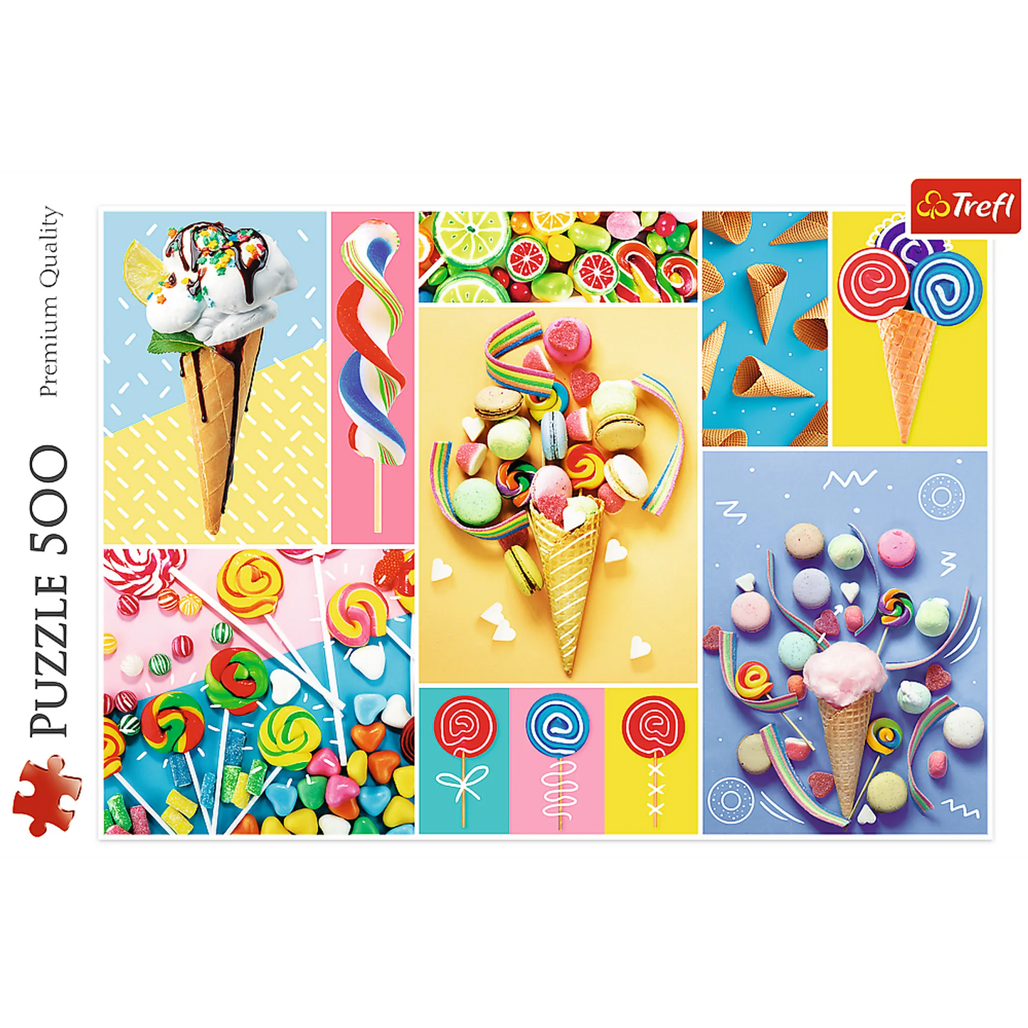 Collage of sweets, ice cream and colorful candies - 500 Piece