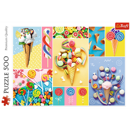Collage of sweets, ice cream and colorful candies - 500 Piece