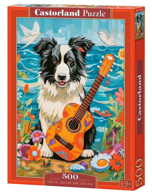 Collie, Guitar and the Sea- 500 Piece