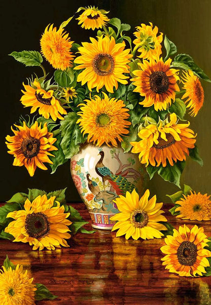 Sunflowers in a Vase - 1000 Piece