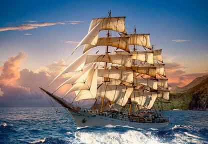 Sailing ship at sunset - 1500 or 1000 Piece