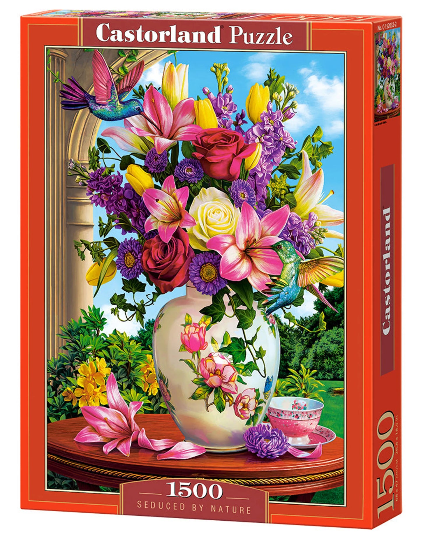 Vase with colorful flowers on table - 1500 Piece